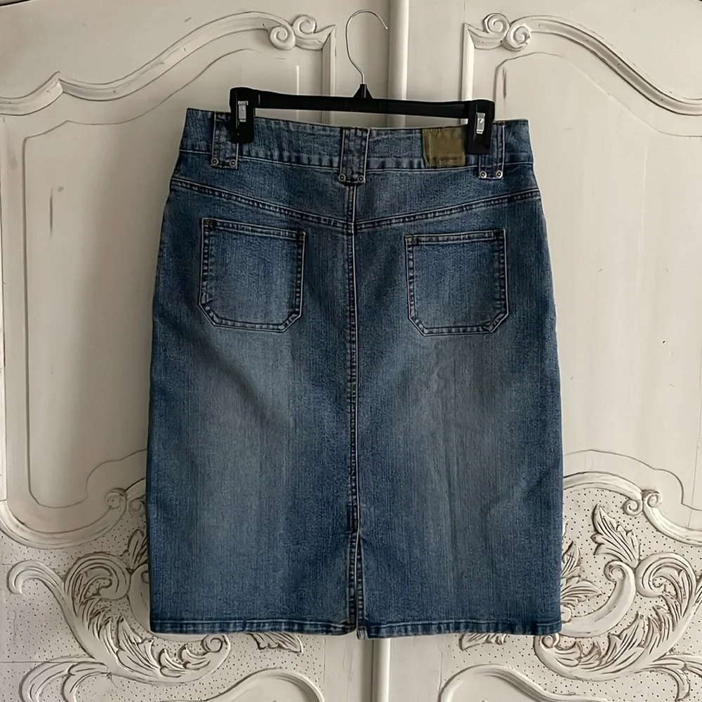 Vintage B.U.M Equipment Stretch Denim Skirt - Picture 6 of 6